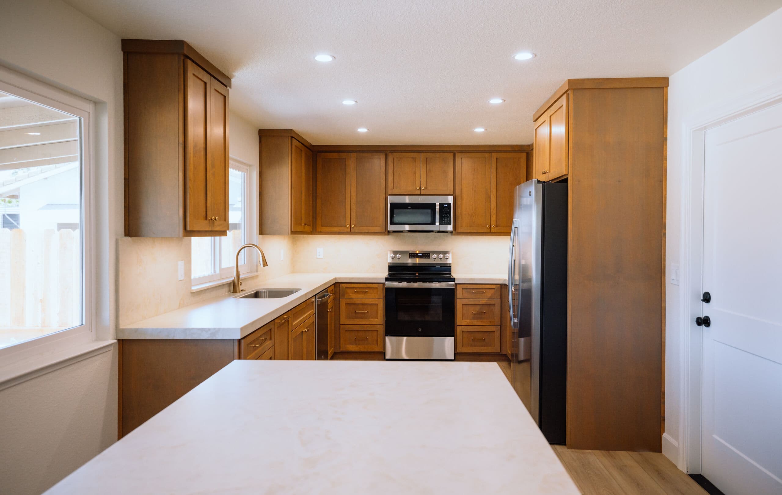 The bright, open interior of a custom home built by CG Construction